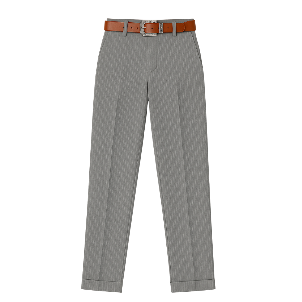 Bella | Pantalon galbant rayé