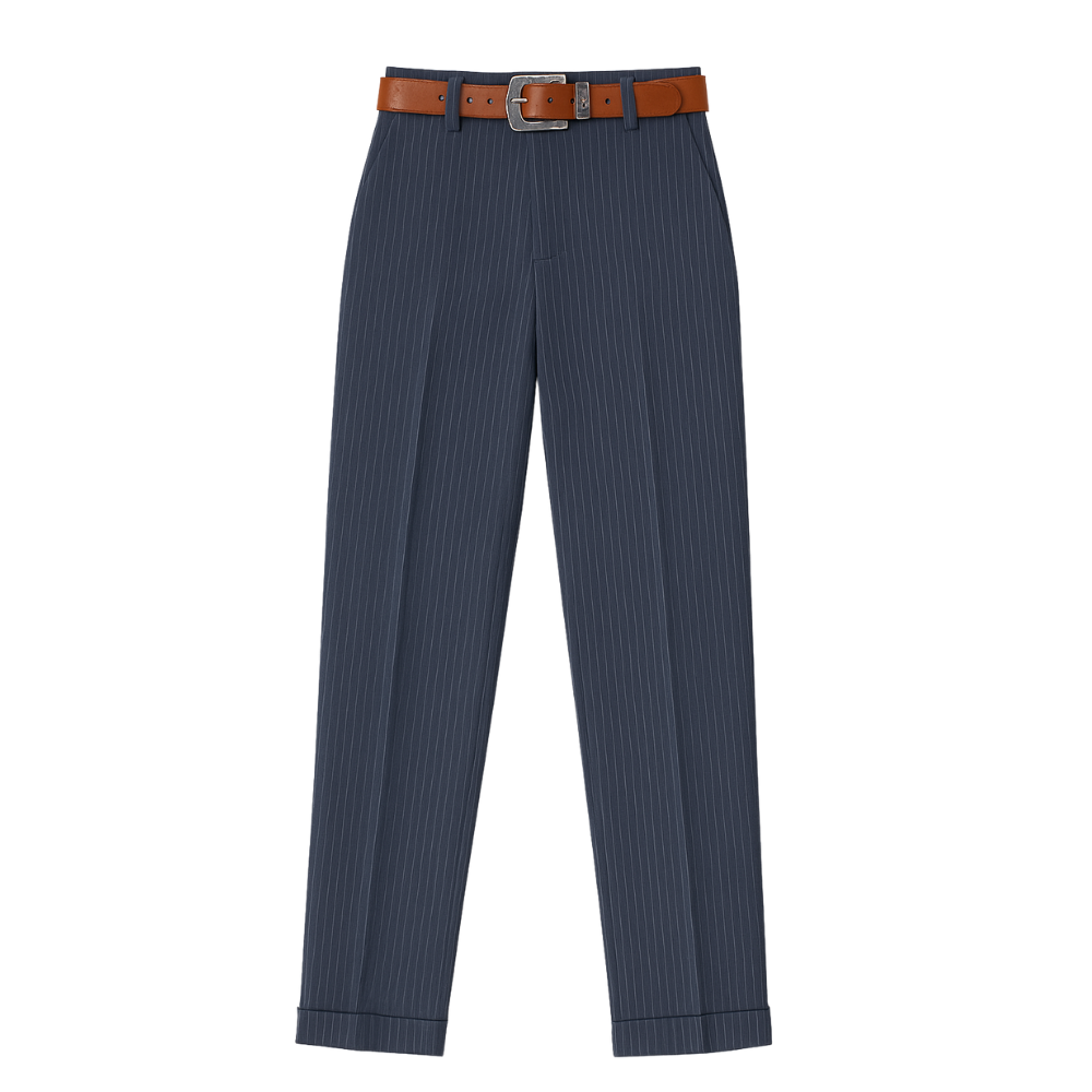 Bella | Pantalon galbant rayé