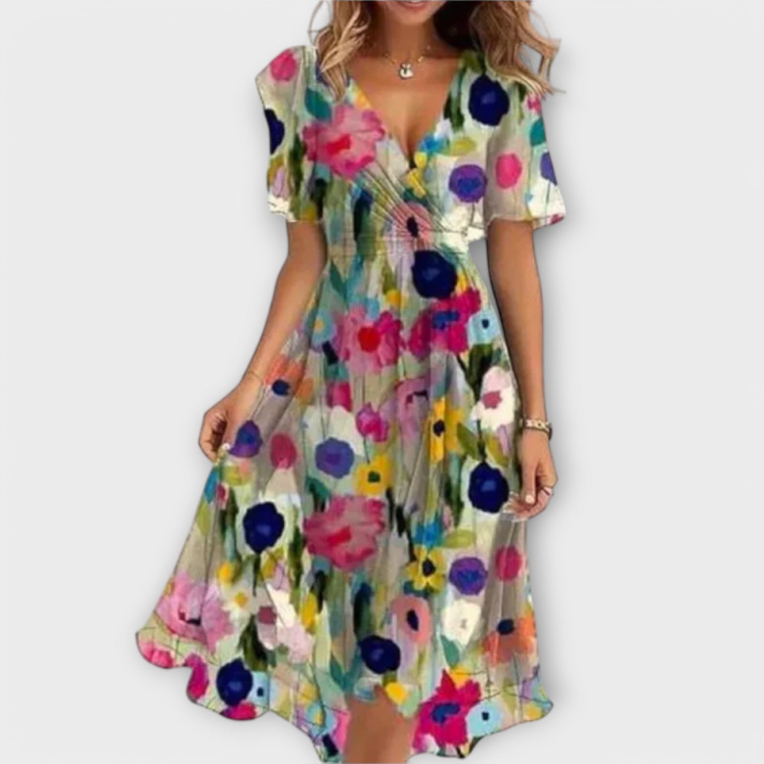 Annegret | Robe Femme à Col en V