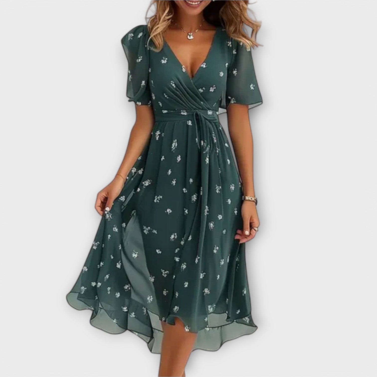 Annegret | Robe Femme à Col en V