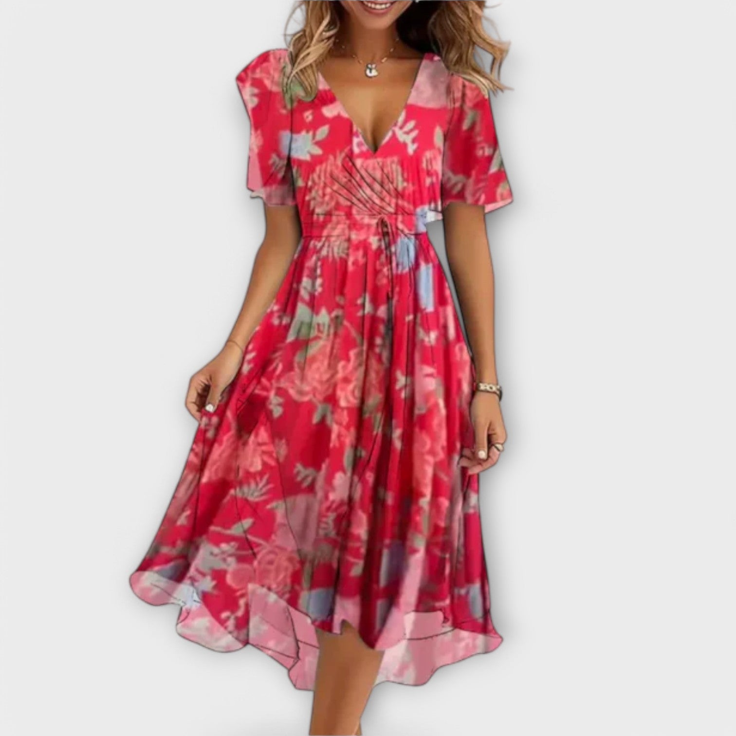 Annegret | Robe Femme à Col en V